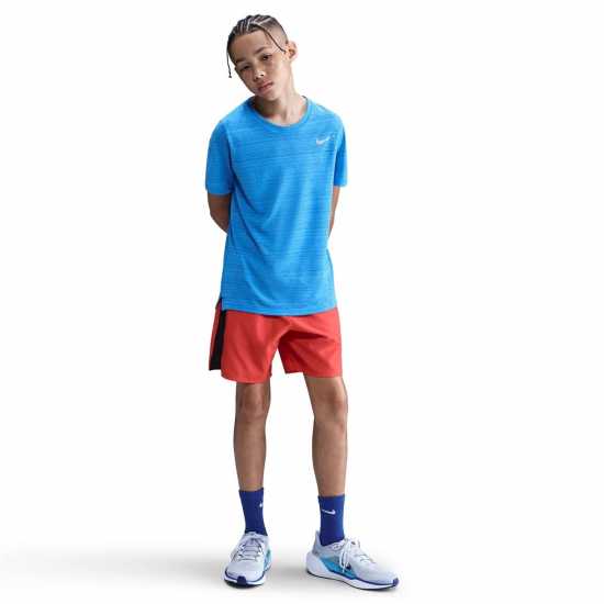 Nike Dri-Fit Miler Big Kids' (Boys') Training Top Lt Photo Blue Дрехи за бягане