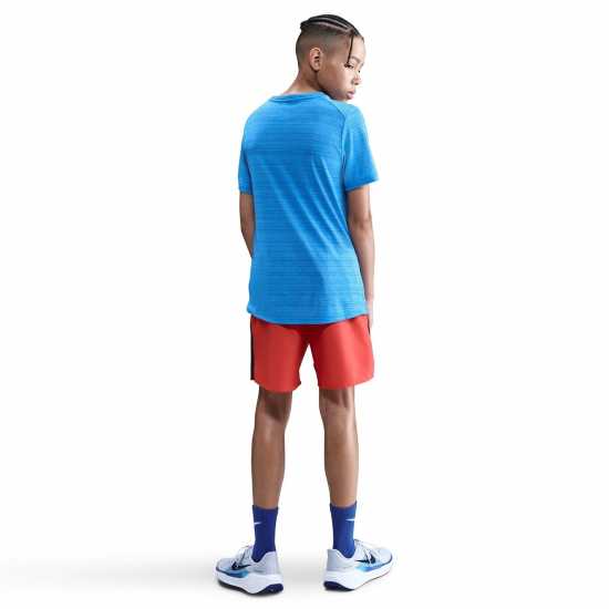 Nike Dri-Fit Miler Big Kids' (Boys') Training Top Lt Photo Blue Дрехи за бягане