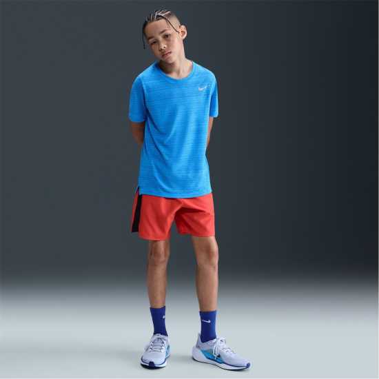 Nike Dri-Fit Miler Big Kids' (Boys') Training Top Lt Photo Blue Дрехи за бягане