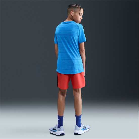 Nike Dri-Fit Miler Big Kids' (Boys') Training Top Lt Photo Blue Дрехи за бягане