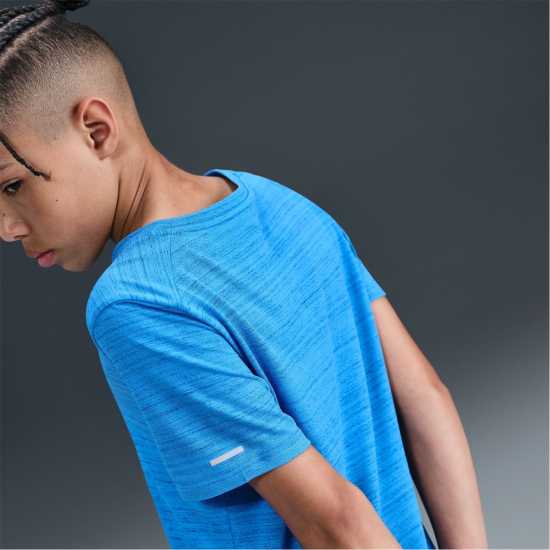 Nike Dri-Fit Miler Big Kids' (Boys') Training Top Lt Photo Blue Дрехи за бягане