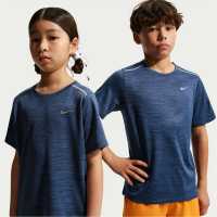 Nike Dri-Fit Miler Big Kids' (Boys') Training Top Navy/Silver 