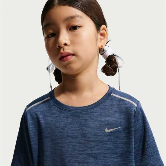 Nike Dri-Fit Miler Big Kids' (Boys') Training Top Navy/Silver 