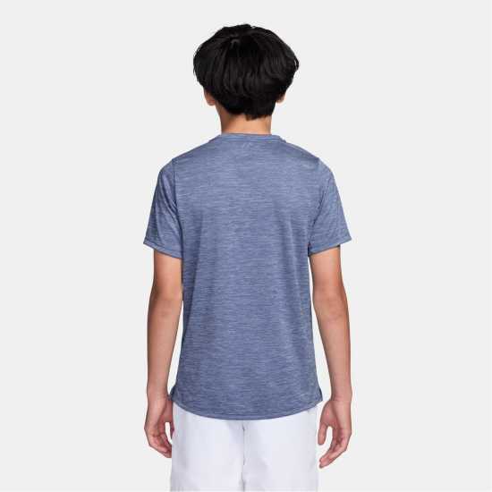 Nike Dri-Fit Miler Big Kids' (Boys') Training Top Navy/Silver 