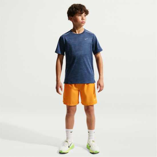 Nike Dri-Fit Miler Big Kids' (Boys') Training Top Navy/Silver 