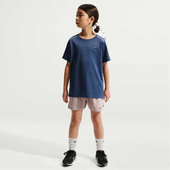 Nike Dri-Fit Miler Big Kids' (Boys') Training Top Navy/Silver 