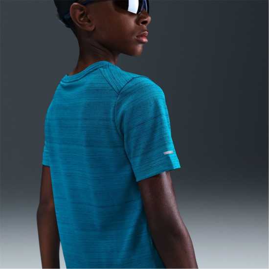 Nike Dri-Fit Miler Big Kids' (Boys') Training Top Green Abyss Дрехи за бягане