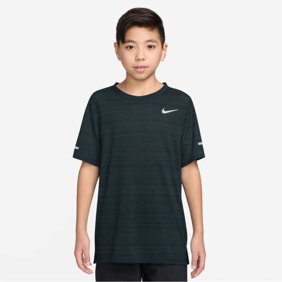 Nike Dri-Fit Miler Big Kids' (Boys') Training Top Seaweed Дрехи за бягане