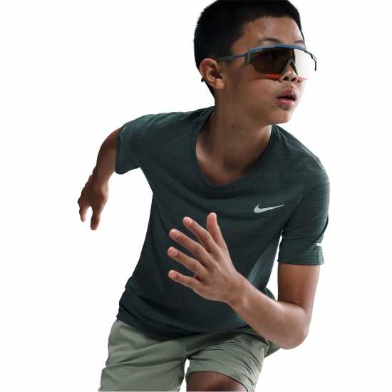 Nike Dri-Fit Miler Big Kids' (Boys') Training Top Seaweed Дрехи за бягане