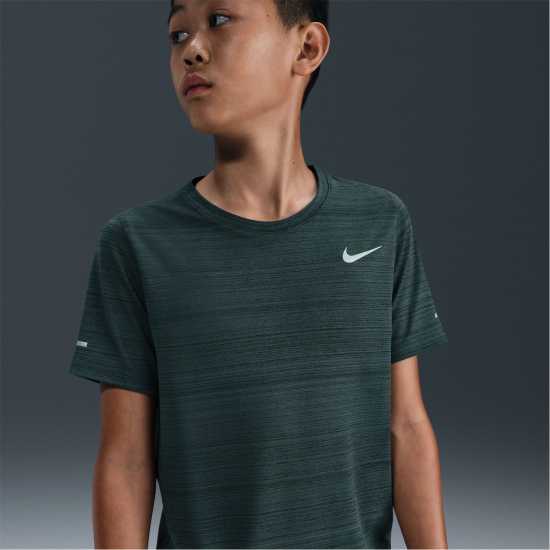 Nike Dri-Fit Miler Big Kids' (Boys') Training Top Seaweed Дрехи за бягане