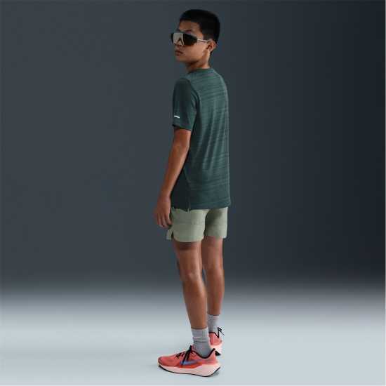 Nike Dri-Fit Miler Big Kids' (Boys') Training Top Seaweed Дрехи за бягане