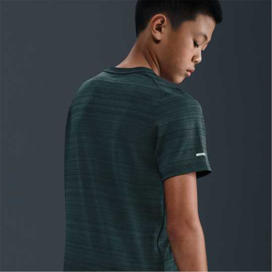 Nike Dri-Fit Miler Big Kids' (Boys') Training Top Seaweed Дрехи за бягане