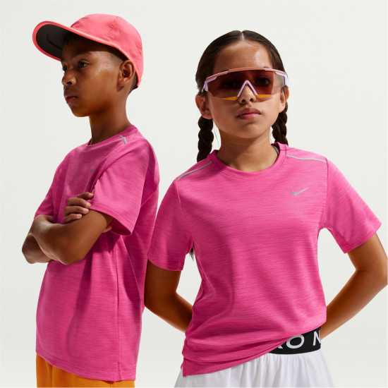 Nike Dri-Fit Miler Big Kids' (Boys') Training Top Rush pink 