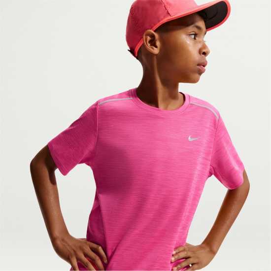 Nike Dri-Fit Miler Big Kids' (Boys') Training Top Rush pink 