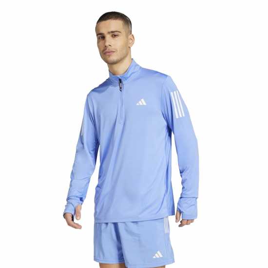 Adidas Мъжко Горнище За Бягане Own The Run Half-Zip Running Top Mens Синя Фузия 