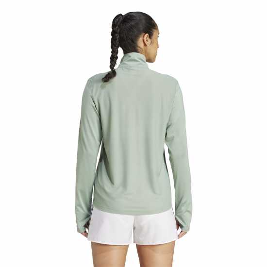 Adidas Дамско Горнище За Бягане The Run Half-Zip Running Top Womens Сребърно зелено Дамски горнища с цип