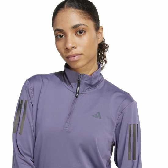 Adidas Дамско Горнище За Бягане The Run Half-Zip Running Top Womens violet Дамски горнища с цип