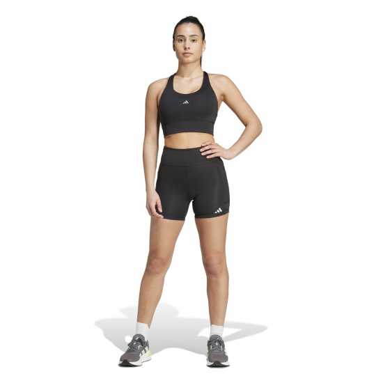 Adidas The Run Short Leggings Womens Черно Дамски клинове за фитнес
