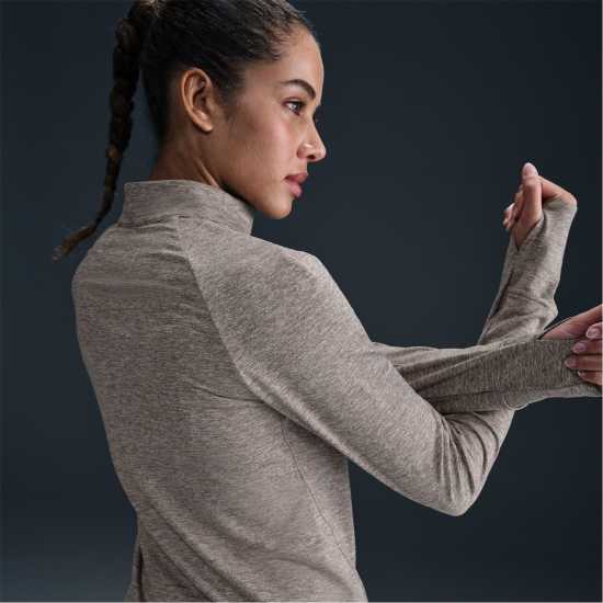 Nike Swift Women's 1/4-Zip Running Top Кафяво минк Атлетика