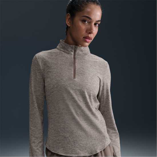 Nike Swift Women's 1/4-Zip Running Top Кафяво минк Атлетика