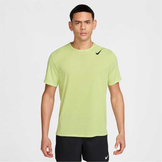 Nike Мъжка Тениска Къс Ръкав Aeroswift Short Sleeve Top Mens Лимон/Черен Атлетика