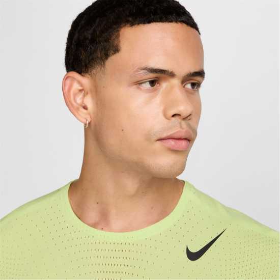 Nike Мъжка Тениска Къс Ръкав Aeroswift Short Sleeve Top Mens Лимон/Черен Атлетика