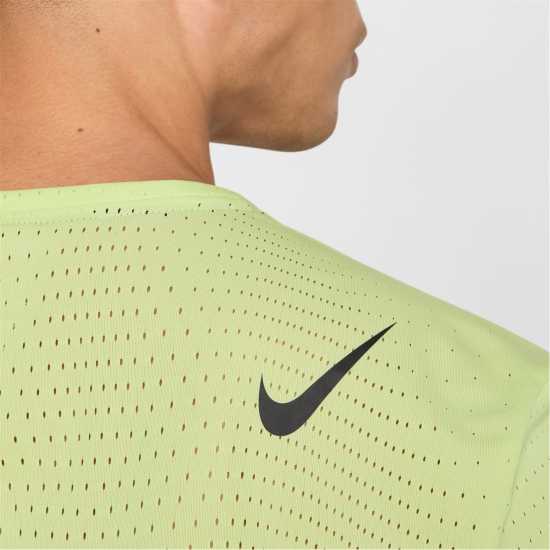 Nike Мъжка Тениска Къс Ръкав Aeroswift Short Sleeve Top Mens Лимон/Черен Атлетика