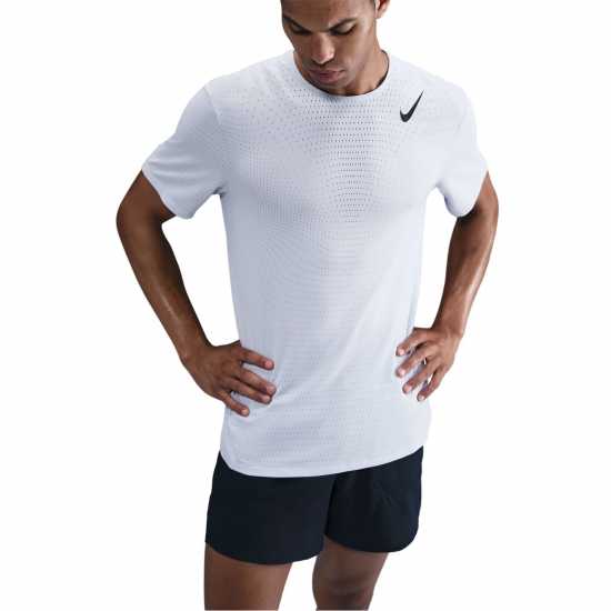 Nike Мъжка Тениска Къс Ръкав Aeroswift Short Sleeve Top Mens Ghost Blue Атлетика