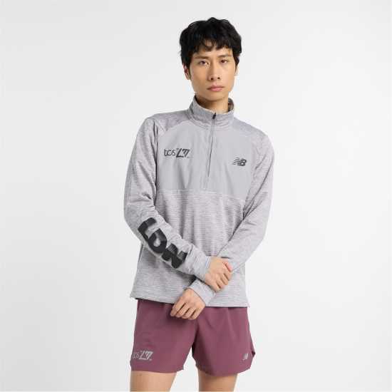 New Balance Heat Grid Long-Sleeve Performance Running Top Сиво/Черно 