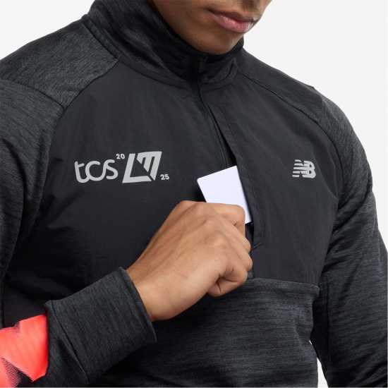 New Balance Heat Grid Long-Sleeve Performance Running Top Черен Графика 