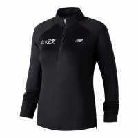 Дамско Горнище За Бягане New Balance Balance Heat Grid Half Zip Running Top Womens Черен Графика Атлетика