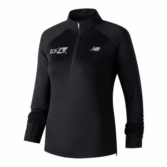 Дамско Горнище За Бягане New Balance Balance Heat Grid Half Zip Running Top Womens Черен Графика Атлетика