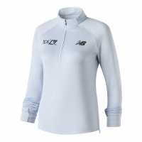 Дамско Горнище За Бягане New Balance Balance Heat Grid Half Zip Running Top Womens Светло синьо Атлетика