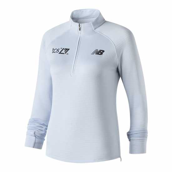 Дамско Горнище За Бягане New Balance Balance Heat Grid Half Zip Running Top Womens Светло синьо Атлетика