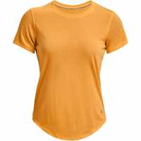 Дамска Блуза Къси Ръкави Under Armour Streaker Short Sleeve T Shirt Ladies Orange Атлетика