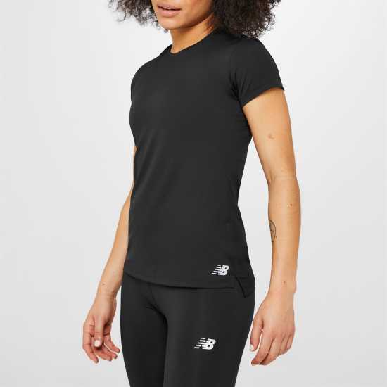New Balance Дамска Тениска За Бягане Running T Shirt Ladies Black - Атлетика