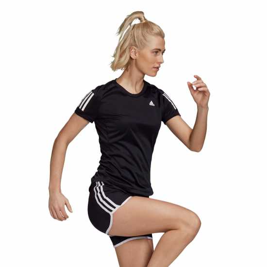 Adidas Дамска Тениска Own The Run T Shirt Ladies Black Дамски тениски и фланелки