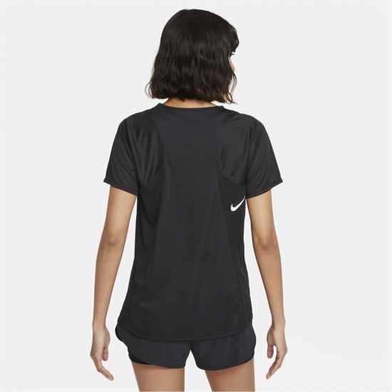 Nike Dri-Fit Short Sleeve Race Top Ladies Black - Дамски тениски с яка