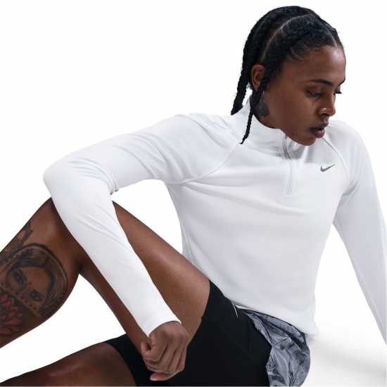 Nike Pacer Women's Long-Sleeve 1/2-Zip Running Top White/Silv Nike Pacer Women's Long-Sleeve 1/2-Zip Running Top White/Silv