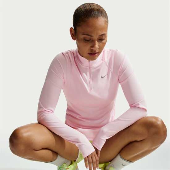 Nike Pacer Women's Long-Sleeve 1/2-Zip Running Top Pink Foam Nike Pacer Women's Long-Sleeve 1/2-Zip Running Top Pink Foam