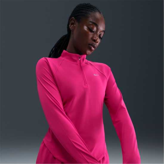 Nike Pacer Women's Long-Sleeve 1/2-Zip Running Top Ръсъм Роза 