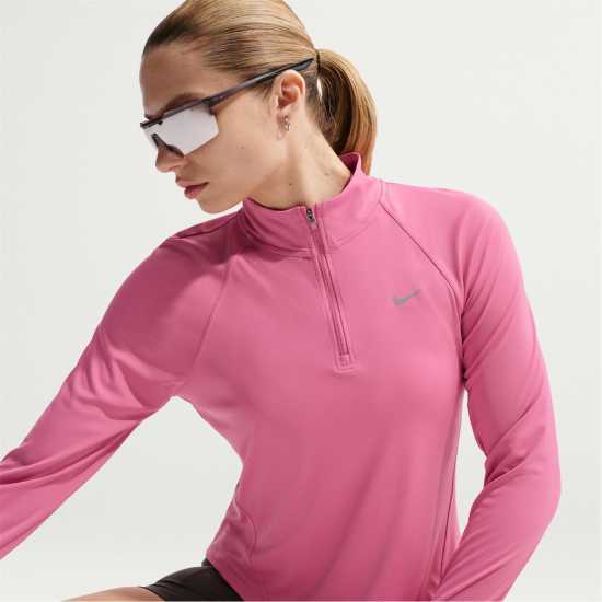 Nike Pacer Women's Long-Sleeve 1/2-Zip Running Top Peony 