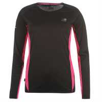Karrimor Long Sleeve Running T-Shirt Black/Pink Дамски тениски и фланелки