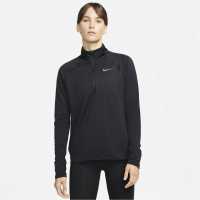 Nike Half Zip Running Top Black Дамски тениски и фланелки