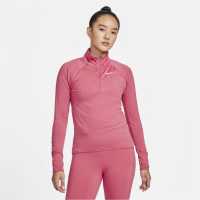 Nike Womens Half Zip Running Top Pink Дамски горнища с цип