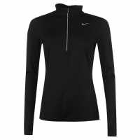 Nike Топло Дамско Горнище С Цип Dri Fit Element Half Zip Top Ladies Black Дамски тениски и фланелки