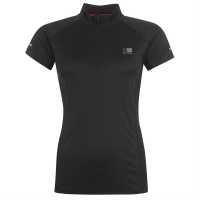 Karrimor Quarter Zip Short Sleeve T-Shirt Black Дамски тениски и фланелки