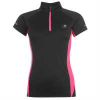 Karrimor Quarter Zip Short Sleeve T-Shirt Black/Pink Дамски тениски и фланелки
