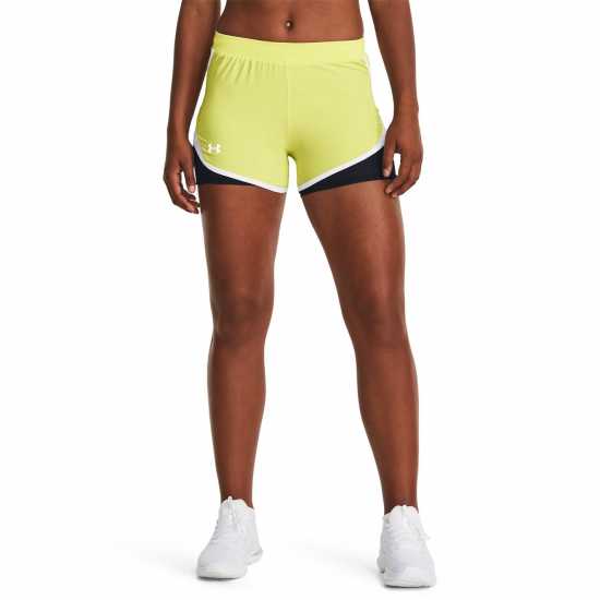 Under Armour Fly By 2.0 2N1 Short Lime Yellow Дамски клинове за фитнес