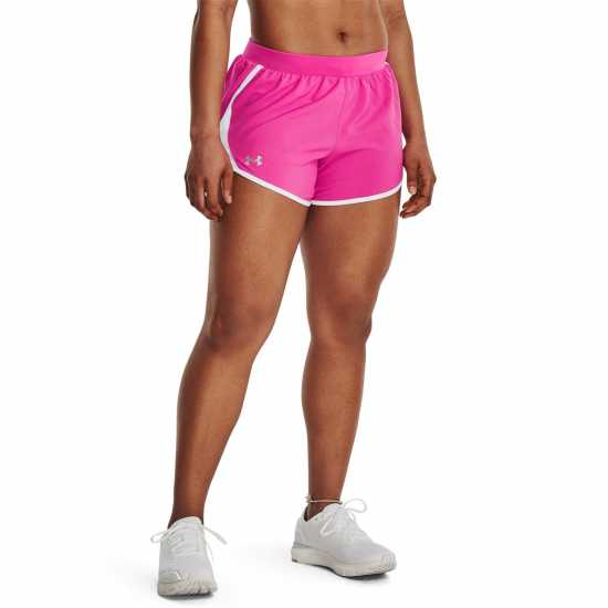 Under Armour Дамски Шорти Fly By 2 Shorts Womens Rebel Pink Дамски клинове за фитнес